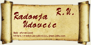 Radonja Udovčić vizit kartica